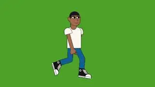 walking in the green screen