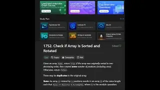 Leetcode problem : Check if array is sorted and rotated 