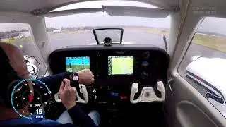 G58 Baron departing in the rain
