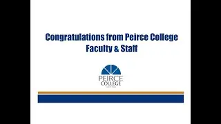 Congratulations from the Peirce Faculty and Staff