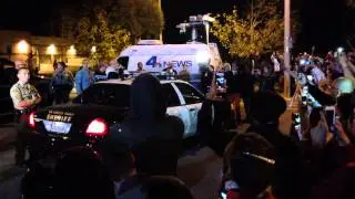 Vin Diesel Speaks At Paul Walkers Crash Site - Gives Speech To Fans from Cop Car