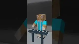 кот который играет на пианино, моя вторая анимация в Prisma 3D #minecraft #майнкрафт