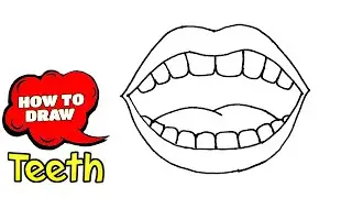 How to Draw Teeth | Teeth Drawing Cartoon (Step By Step Guides) | Easy Drawing with Pen