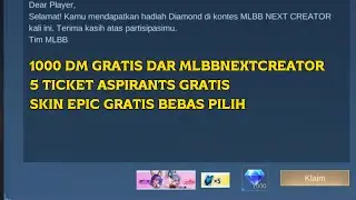 1000 DM GRATIS DARI MLBBNEXTCREATOR | SKIN EPIC GRATIS LAGI |5 TOKEN ASPIRANTS GRATIS MOBILE LEGENDS