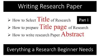 1 Research Paper Writing | Research Paper Title page & Abstract | Adsorption | Young Researchers