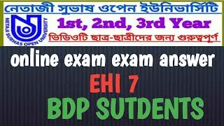 NSOU BDP ""EHI-7"" ONLINE FINAL EXAM ANSWER