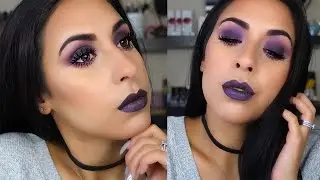 Dark Purple Smokey Eye With Purple Metallic Lip | Urban Decay Full Spectrum Palette