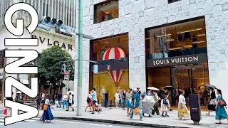 Bustling Ginza Street in Summer. Let's walk through sunny Ginza! | 4K Tokyo Walk 2025