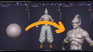 How I Sculpt Characters in Blender 3D - Timelapse (SUPER BUU 😈 🦧 | DBZ Fanart)