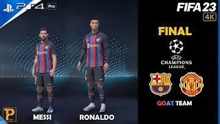 FIFA23 - Messi & Ronaldo - Barcelona vs Man Utd | UCL Final Match | PS4™ Pro Gameplay [4K60] #messi