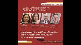 Leveraging Your PhD in Social Science & Humanities Outside of Academia Online Panel Discussion