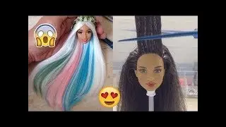 Barbie Hair 💇 Barbie Hairstyle Tutorial 😱 Barbie Hair Color Transformation😱