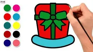 How To Draw And Color Santa Hat | Drawing And Coloring Tutorial | Drawing Lessons 