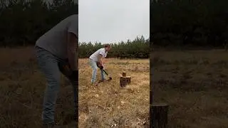 satisfying wood chopping