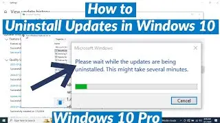 How to Uninstall Updates in Windows 10 Pro | Uninstall Recent Updates in Windows 10 | Windows 10