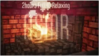 ASMR in minecraft | burning fireplace | 2 hours | sound of fire