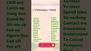 Common Phrasal Verbs with Meanings and examples || 