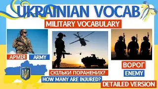Military terms and phrases in Ukrainian language- Enemy, army, counter attack - War vocabulary