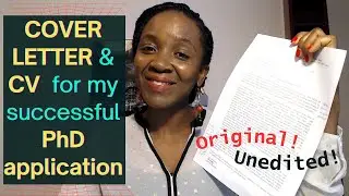 The original CV and cover letter that got me admission into a PhD in Chemical & Process Engineering