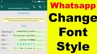 How to change font style in whatsapp | how to change whatsapp font style [Without Root]