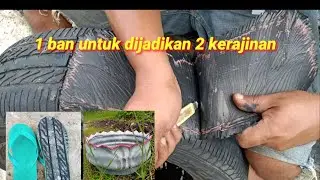 Satu ban bekas untuk 2 kerajinan