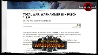 Total War: Warhammer 3 Patch 1.1.0 Patch notes Discussion