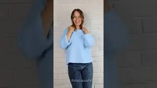Однотонный вязанный свитшот в небесно-голубом цвете с AliExpress + видео с примеркой.