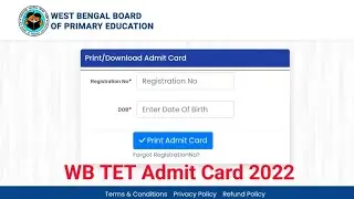 WB TET Admit Card 2022 Download Kaise Karen | West Bengal TET Admit Card How to Download| WB TET