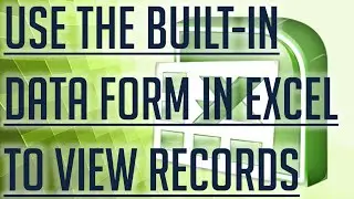 [Free Excel Tutorial] USE THE BUILT IN DATA FORM IN EXCEL TO VIEW ALL FIELDS FOR A RECORD - Full HD