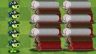 PVZ 2 Challenge - 20 Plants x5 Vs 300 Zombies Custom Speed - Who Will Win?