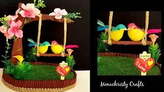 DIY bird on swing Showpiece | Valentine's day easy craft