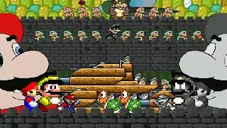 Mario Team vs Symbiote Mario Team 4v4 Turn Mugen Battle!!!