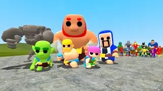 FIGHT NEW CLASH OF CLANS MINI Vs MARVEL 3D MEMES IN Garry's Mod