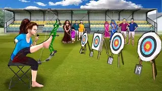 One Hand Beti Archery Challenge Win Gold Medal Armless Archer Hindi Kahani Garib Beti Moral Stories