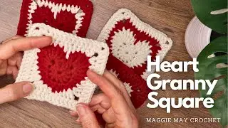 How to Crochet a Heart Granny Square - perfect Valentine's Day idea!