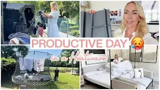 GET IT ALL DONE! Cleaning, Packing, Laundry, Office Sneak Peak + in a heatwave 🥵