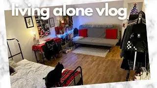 Living alone vlog #10 | decorating my studio apartment for Christmas & romanticizing daily life ✨