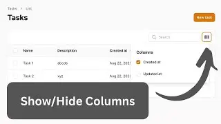 Filament Table: Toggleable Columns to Show/Hide Them