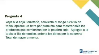 Pregunta 4 - Proyecto 4 - Excel Associate