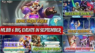 UPCOMING 6 FREE MOBILE LEGENDS EVENTS IN SEPTEMBER 2024 | ASPIRANT PART 4 AND FREE EPIC SKIN | MLBB