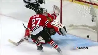 Jeff Carter bats the puck in mid air for a goal (Kings vs Blackhawks)