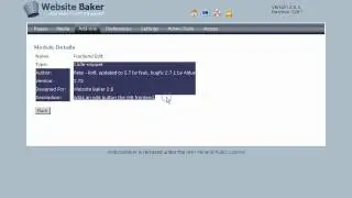 Using WebsiteBaker, part6, addons.mp4