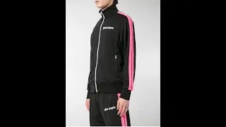 Palm Angels Black Pink stripe track jacket sweatshirt Hoodie Tracksuit