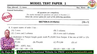 Class 10 ICSE First Semester Exam || Mathematics || Model Test Paper 1 ||