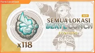 SEMUA LOKASI BERYL CONCH GENSHIN IMPACT | LOCATIONS & FARMING ROUTE CHARLOTTE MATERIAL