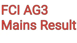 FCI AG3 Mains Result Date