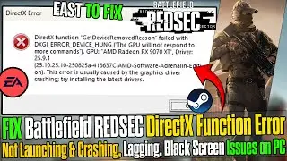 🎮 Fix Battlefield REDSEC DirectX Error DXGI_DEVICE_REMOVED / HUNG / RESET (2025 Guide)