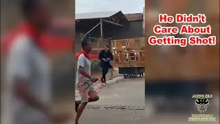Man With Machete Chases After Officer