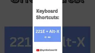 Infinity Symbol on Keyboard #symbols #keyboardshortcutkeys #msword #mathsymbols #infinitysymbol