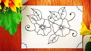 رسم سهل | كيف ترسم زخرفة نباتية سهلة | قلم الرصاص